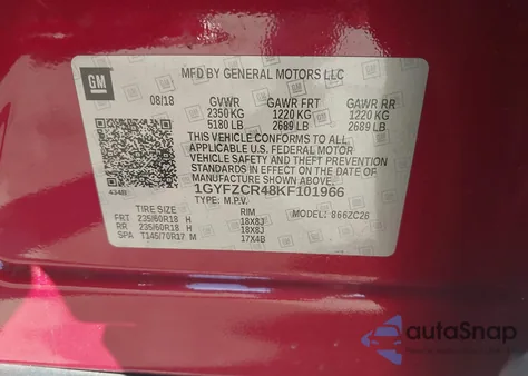 2019 Cadillac Xt4 Premium Luxury z USA, uszkodzony, nr VIN 1GYFZCR48KF101966